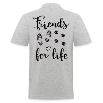 Propriétaire de chien Maîtresse Love Pattes de patte de chien - Polo Homme - gris chiné - Dos - Kai (181cm)