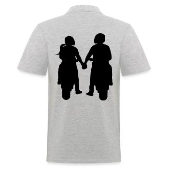 Bikercouple Motorcyclist Couple Couple Motorcycle - Men's Polo Shirt - heather grey - Back - Kai (181cm)