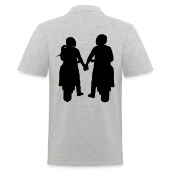Bikercouple Motorradfahrer Pärchen Paar Motorrad - Männer Poloshirt - Grau meliert - Hinten - Kai (181cm)