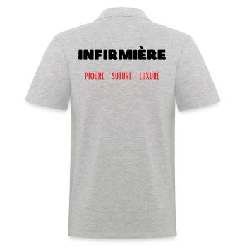 Métier infirmière piqûre suture luxure - Polo Homme - gris chiné - Dos - Kai (181cm)