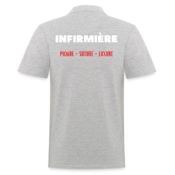 Métier infirmière piqûre suture luxure - Polo Homme - gris chiné - Dos - Kai (181cm)