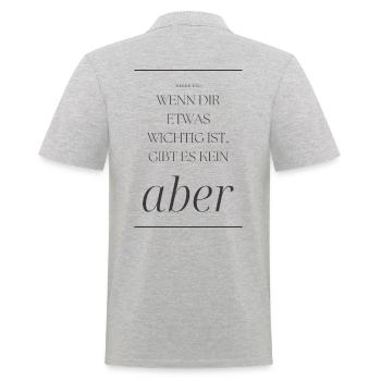 POSITIVE EINSTELLUNG MINDSET Motivation - Männer Poloshirt - Grau meliert - Hinten - Kai (181cm)