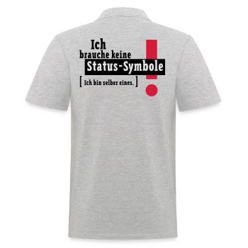 Status-Symbol - Männer Poloshirt - Grau meliert - Hinten - Kai (181cm)