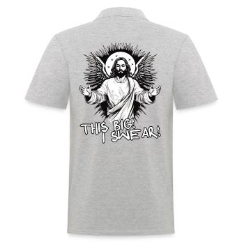 Le gars de Jésus montre sa grosse prise et jure - Polo Homme - gris chiné - Dos - Kai (181cm)