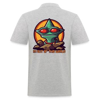 Out of this world: alien toad - Men's Polo Shirt - heather grey - Back - Kai (181cm)