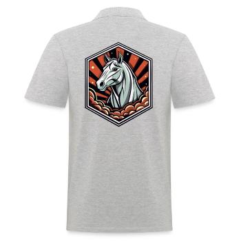 Ein majestätisches Pferd - Männer Poloshirt - Grau meliert - Hinten - Kai (181cm)