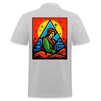 Is This Art: Tough Life Woman - Men's Polo Shirt - heather grey - Back - Kai (181cm)