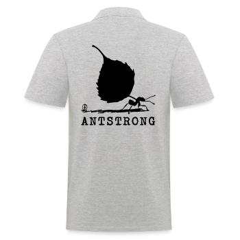 So stark wie eine Ameise - Männer Poloshirt - Grau meliert - Hinten - Kai (181cm)