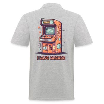 J’adore les jeux d’arcade - Polo Homme - gris chiné - Dos - Kai (181cm)