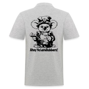 Ahoy you landlubbers, koala captain - Men's Polo Shirt - heather grey - Back - Kai (181cm)