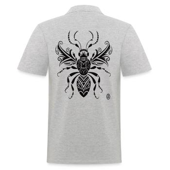 Tribal Tattoo Insect - Men's Polo Shirt - heather grey - Back - Kai (181cm)