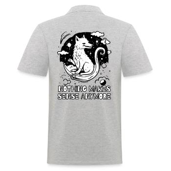 Nichts ergibt mehr Sinn, künstlerischer Wolf - Männer Poloshirt - Grau meliert - Hinten - Kai (181cm)