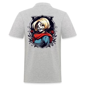 Komm zur bösen attraktiven Schönheitskönigin - Männer Poloshirt - Grau meliert - Hinten - Kai (181cm)