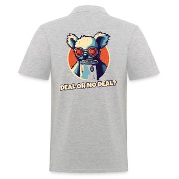 Deal mit dem coolen Koala - Männer Poloshirt - Grau meliert - Hinten - Kai (181cm)