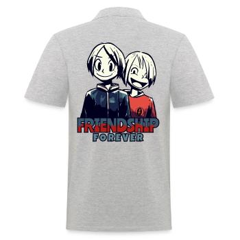 Anime Manga Friends : Amitié pour toujours - Polo Homme - gris chiné - Dos - Kai (181cm)