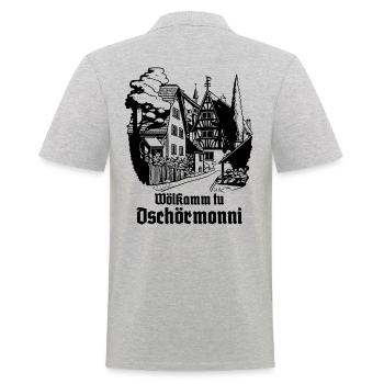 The Village: Welcome to Germany - Men's Polo Shirt - heather grey - Back - Kai (181cm)