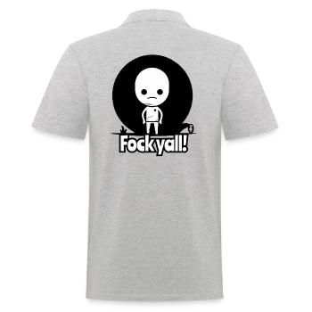 You're all annoying, stick figures - Men's Polo Shirt - heather grey - Back - Kai (181cm)