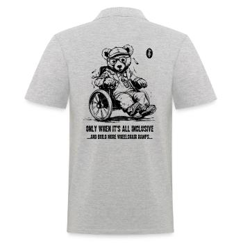 L’ours en fauteuil roulant tout compris - Polo Homme - gris chiné - Dos - Kai (181cm)