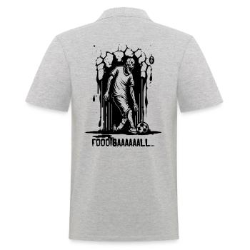 Ein Fußball Zombie - Männer Poloshirt - Grau meliert - Hinten - Kai (181cm)