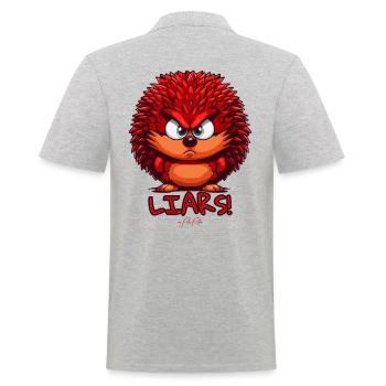 Liar and the annoyed angry hedgehog - Men's Polo Shirt - heather grey - Back - Kai (181cm)