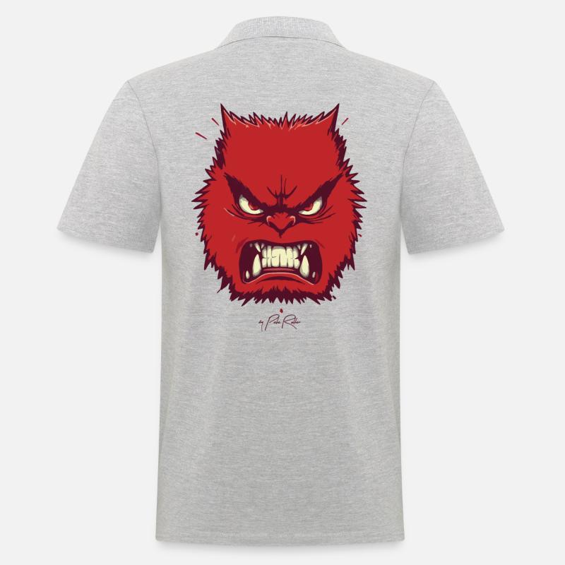 Wütend - Männer Poloshirt - Grau meliert