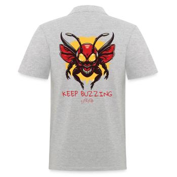 keep humming, monster bee the monster bee - Men's Polo Shirt - heather grey - Back - Kai (181cm)