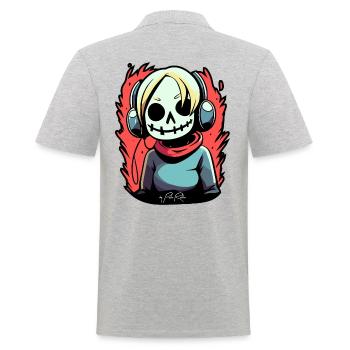 Rebondis avec moi, musique de Manga Girl - Polo Homme - gris chiné - Dos - Kai (181cm)