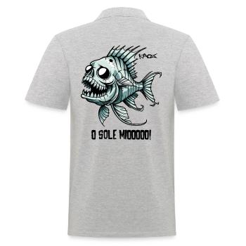 Zombie, Squelette, Crâne, Opérettes, Poisson - Polo Homme - gris chiné - Dos - Kai (181cm)
