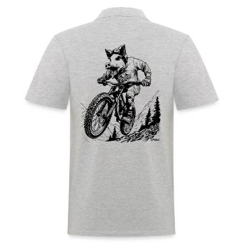 VTT comme un cochon - Polo Homme - gris chiné - Dos - Kai (181cm)