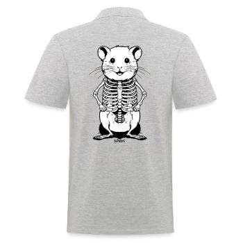Hamster squelette mignon - Polo Homme - gris chiné - Dos - Kai (181cm)
