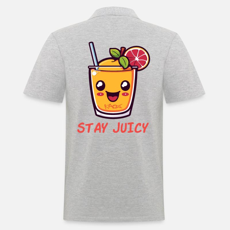 Fruchtiger Saft: bleib saftig - Männer Poloshirt - Grau meliert