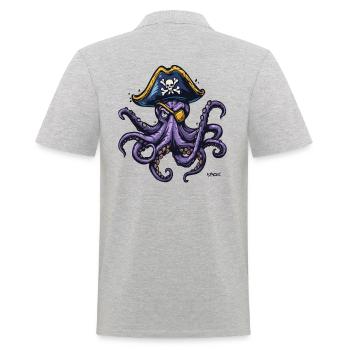 Le pirate Kraken - Polo Homme - gris chiné - Dos - Kai (181cm)