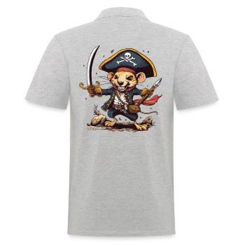 Souris Rat Pirate - Polo Homme - gris chiné - Dos - Kai (181cm)