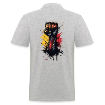 Germany raises its fist for tolerance - Men's Polo Shirt - heather grey - Back - Kai (181cm)