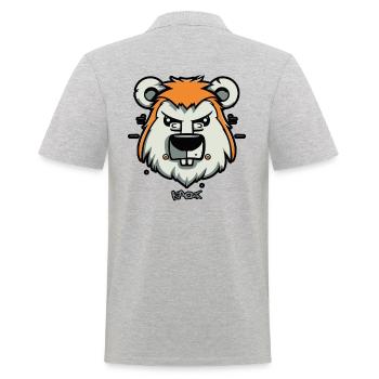 Hamster, Beaver, Rodent - Men's Polo Shirt - heather grey - Back - Kai (181cm)