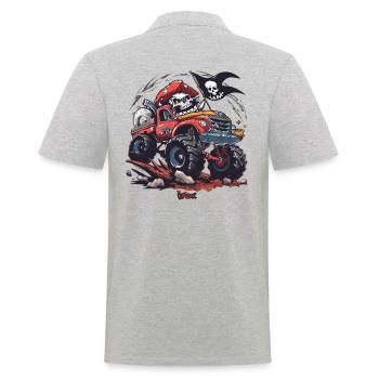Crazy Skull Pirate Monster Truck - Polo Homme - gris chiné - Dos - Kai (181cm)