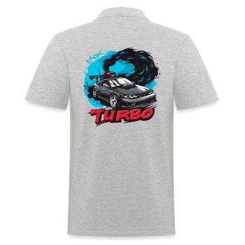 Japanese Sport Car: JDM Turbo Tuning - Men's Polo Shirt - heather grey - Back - Kai (181cm)