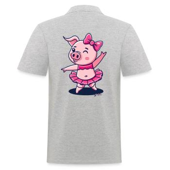 La ballerine cochon cochon mignon - Polo Homme - gris chiné - Dos - Kai (181cm)