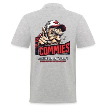 Parodie : Les commies sarcastiques veulent juste votre argent - Polo Homme - gris chiné - Dos - Kai (181cm)