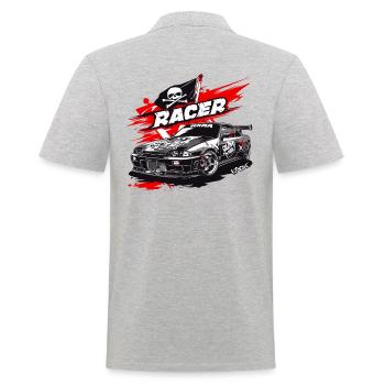 Japon Tokyo Gunma JDM Voiture de course de rue Pirate - Polo Homme - gris chiné - Dos - Kai (181cm)