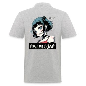 Hallelujah for the goth Anime Girl - Männer Poloshirt - Grau meliert - Hinten - Kai (181cm)