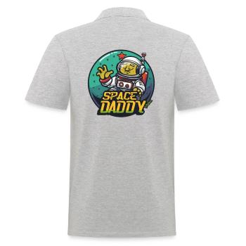 Space Daddy Sci-Fi Astronaut - Männer Poloshirt - Grau meliert - Hinten - Kai (181cm)