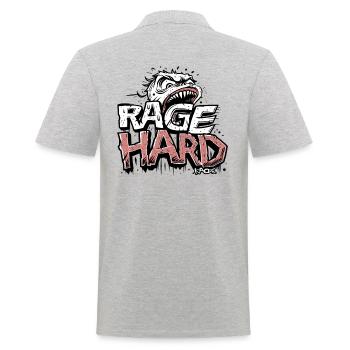 Anger, angry face, intense expression - Men's Polo Shirt - heather grey - Back - Kai (181cm)