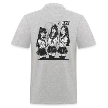 Conception de fille d’anime - Polo Homme - gris chiné - Dos - Kai (181cm)