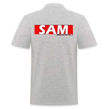 S.A.M. mais pas ce soir - Polo Homme - gris chiné - Dos - Kai (181cm)