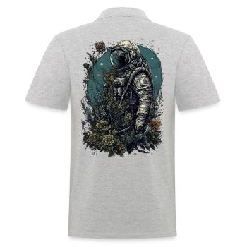 Un astronaute envahi par les plantes - Surréaliste - Polo Homme - gris chiné - Dos - Kai (181cm)