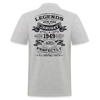 75th birthday Legendary since January Born in 1949 - Men's Polo Shirt - heather grey - Back - Kai (181cm)