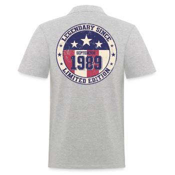 35ème Anniversaire Millésime Septembre 1989 Millésime 89 - Polo Homme - gris chiné - Dos - Kai (181cm)