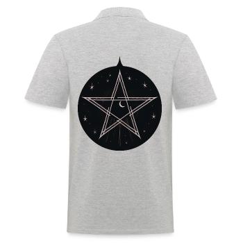 Magic pentagram with stars and moon - Men's Polo Shirt - heather grey - Back - Kai (181cm)