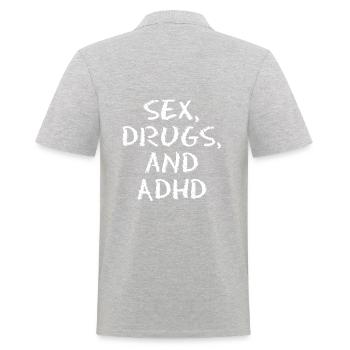 Drogues sexuelles et TDAH - ADHS Motiv - Polo Homme - gris chiné - Dos - Kai (181cm)
